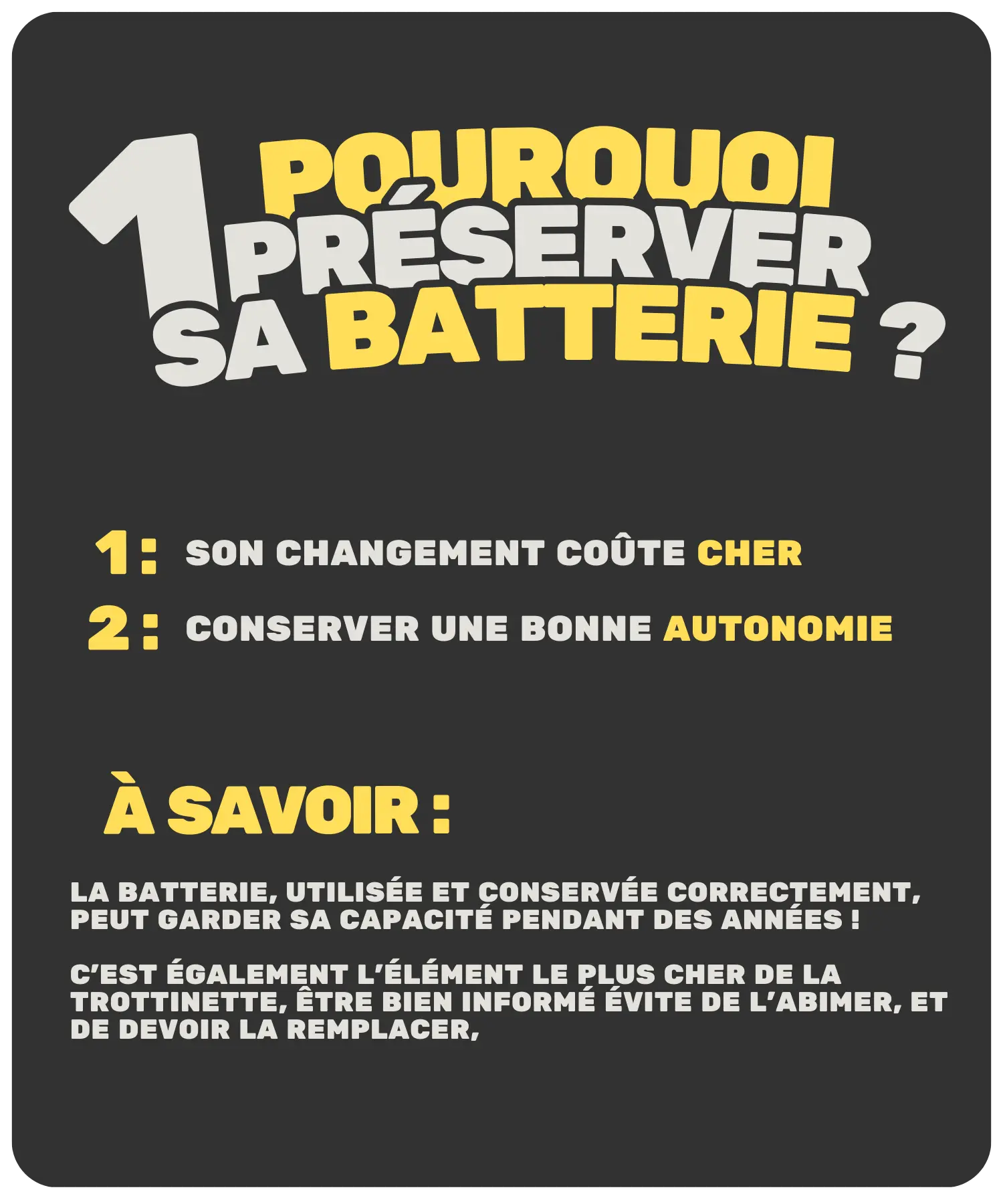 Préserver batterie trottinette